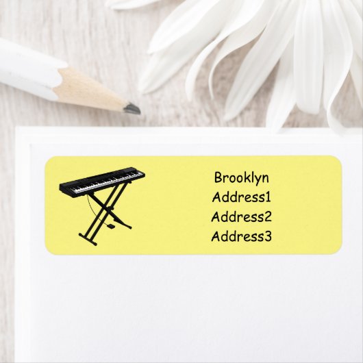 Toetsenbordpianorafbeelding cartoon etiket (Insitu)