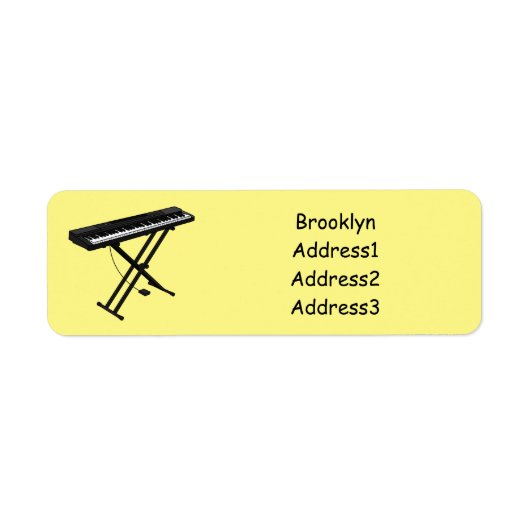 Toetsenbordpianorafbeelding cartoon etiket (Voorkant)