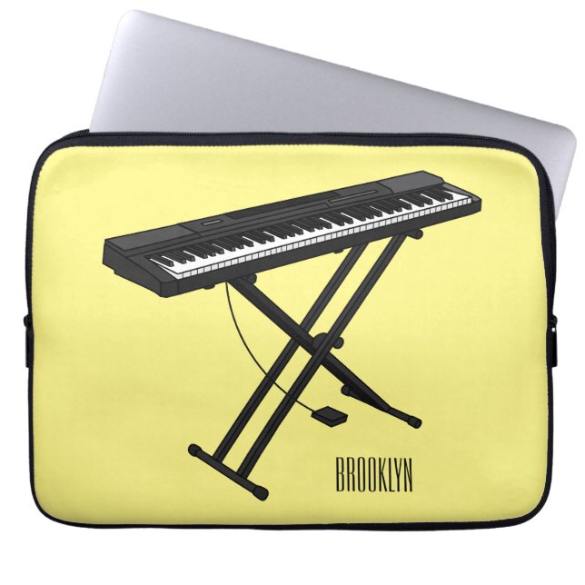 Toetsenbordpianorafbeelding cartoon laptop sleeve (Voorkant)