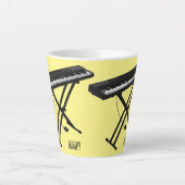 Toetsenbordpianorafbeelding cartoon latte mok (Voorkant)