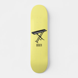 Toetsenbordpianorafbeelding cartoon persoonlijk skateboard