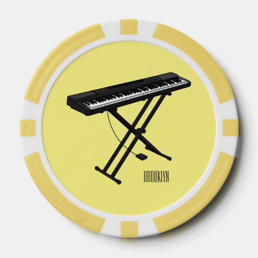 Toetsenbordpianorafbeelding cartoon poker chips (Voorkant)