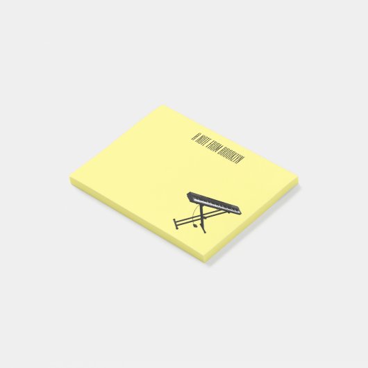 Toetsenbordpianorafbeelding cartoon post-it® notes (Schuin)