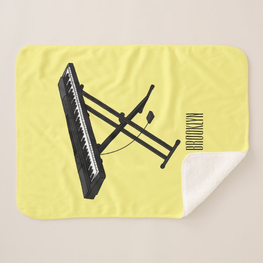 Toetsenbordpianorafbeelding cartoon sherpa deken (Voorkant (horizontaal))