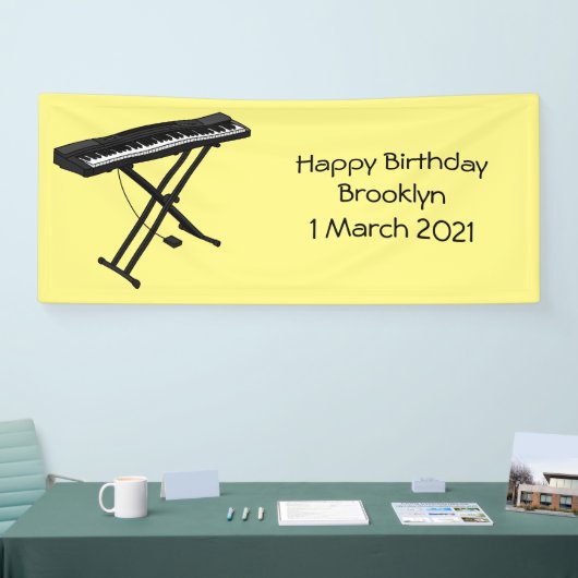 Toetsenbordpianorafbeelding cartoon spandoek (Beurs)