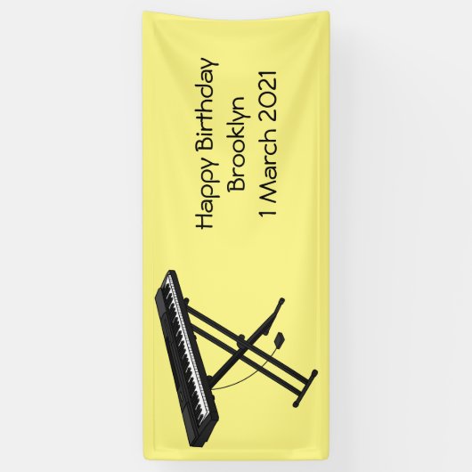 Toetsenbordpianorafbeelding cartoon spandoek (Verticaal)