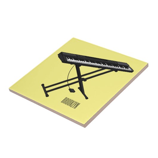 Toetsenbordpianorafbeelding cartoon tegeltje (Zijkant)