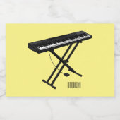 Toetsenbordpianorafbeelding cartoon voedselcontainer etiket (Enkel label)