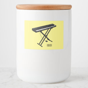 Toetsenbordpianorafbeelding cartoon voedselcontainer etiket