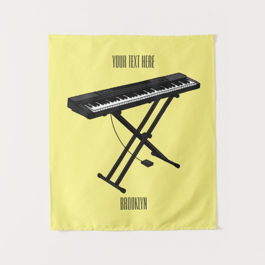 Toetsenbordpianorafbeelding cartoon wandkleed (Voorkant)