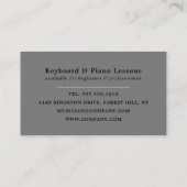 Toetsenbordspeler, professionele toetsenbord, pian visitekaartje (Achterkant)