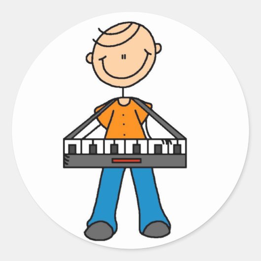Toetsenbordspeler Stickers Sticker (Voorkant)