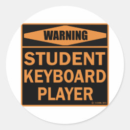 Toetsenbordspeler voor studenten ronde sticker