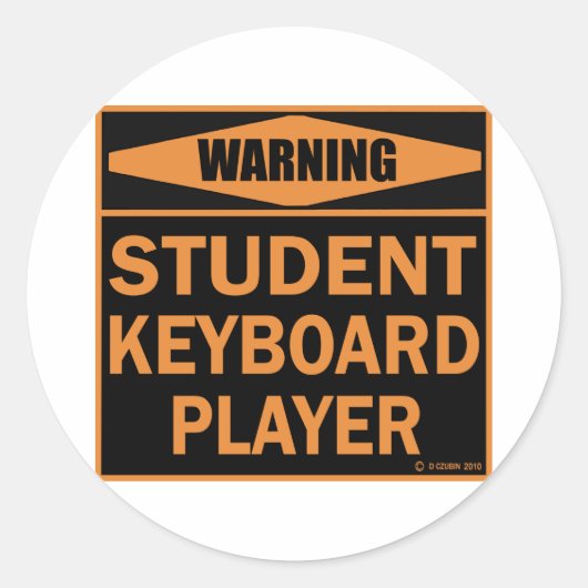 Toetsenbordspeler voor studenten ronde sticker (Voorkant)