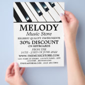 Toetsenbordtoetsen, muziekinstrumentenwinkel flyer (Hand)