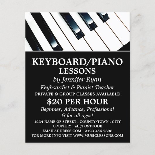 Toetsenbordtoetsen, toetsenbord, pianolessons Flye Flyer (Voorkant)