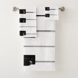 Toetsenbordtoetsen voor piano bad handdoek