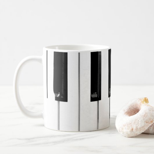 Toetsenbordtoetsen voor piano koffiemok (Met donut)
