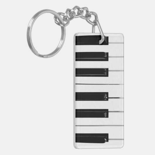 Toetsenbordtoetsen voor piano sleutelhanger (Voorkant Links)