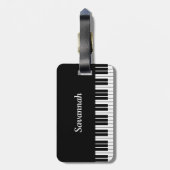Toetsenbordtoetsen voor piano, zwart en wit bagagelabel (Achterkant verticaal)