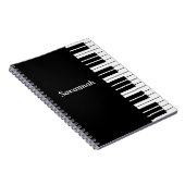 Toetsenbordtoetsen voor piano, zwart en wit notitieboek (Rechterzijde)