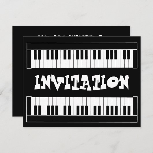 Toetsenborduitnodiging Kaart (Voorkant / Achterkant)