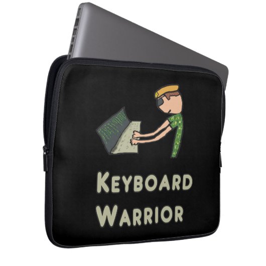 Toetsenbordwarrior Laptop Sleeve (Voorkant Rechts)