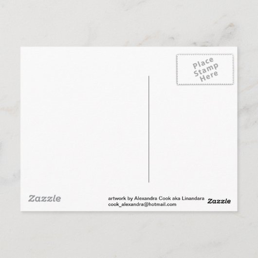 Toetsengat en hart briefkaart (Achterkant)