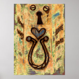 Toetsengat en hart poster