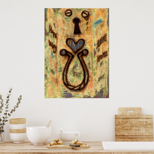 Toetsengat en hart poster (Keuken)