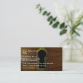 Toetsengat in een houten deur visitekaartje (Staand voorkant)