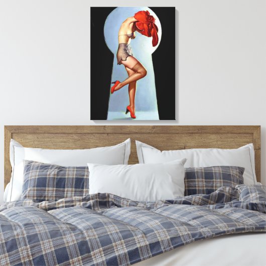 Toetsengat omhoog canvas afdruk (Insitu (Slaapkamer))