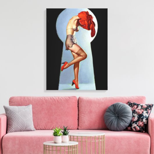 Toetsengat omhoog canvas afdruk (Insitu (Woonkamer))