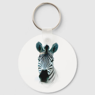 Toetsingen met zebra-hoofdportret in afrika sleutelhanger