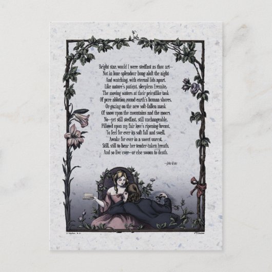 Toetst "Bright Star" Victoriaans Briefkaart (Voorkant)