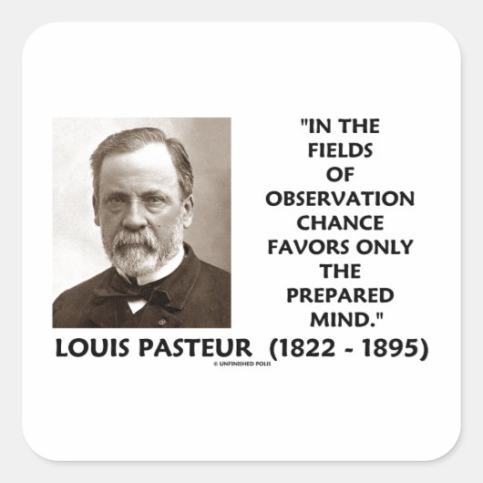 Toeval begunstigt alleen de bereide geest pasteur vierkante sticker (Voorkant)