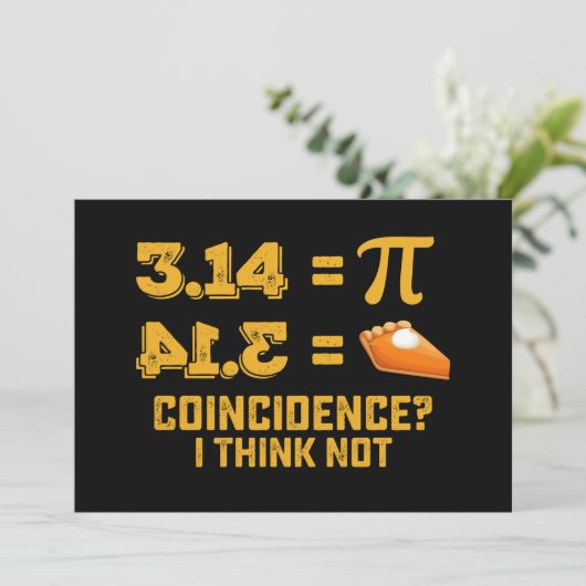 Toeval denk ik niet taart pi dag Wiskunde Kaart (Staand voorkant)