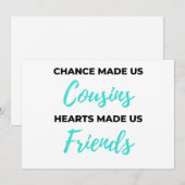 Toeval maakte ons tot neven en nichten, harten maa feestdagenkaart (Voorkant / Achterkant)