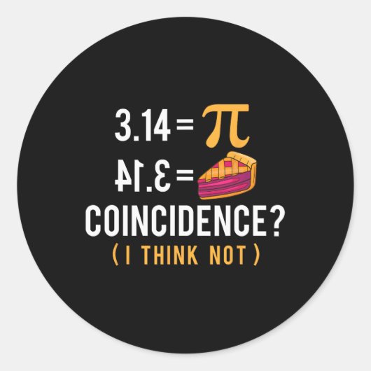 Toeval Pi Pie - Wiskunde minnaar Pi Day Science Ronde Sticker (Voorkant)