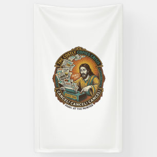 Toevallige 100 Kleuren Kopieën Printer Fout Jezus  Spandoek