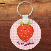 Toevallige aardbeienillustratie cartoon sleutelhanger (Voorkant)