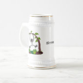 Toevallige afbeelding van de gibbon-cartoon bierpul (Voorkant links)