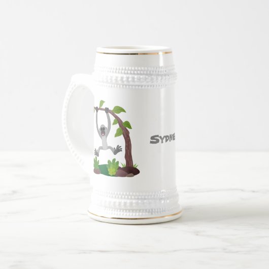 Toevallige afbeelding van de gibbon-cartoon bierpul (Voorkant links)