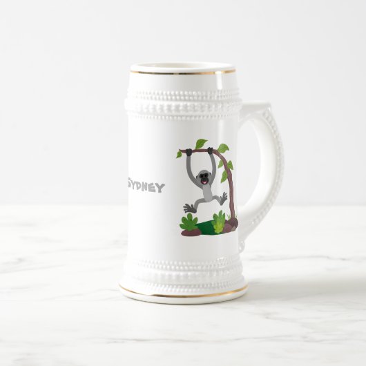 Toevallige afbeelding van de gibbon-cartoon bierpul (Voorkant rechts)