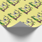 Toevallige afbeelding van de gibbon-cartoon cadeaupapier (Hoek)