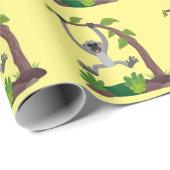 Toevallige afbeelding van de gibbon-cartoon cadeaupapier (Rol Hoek)