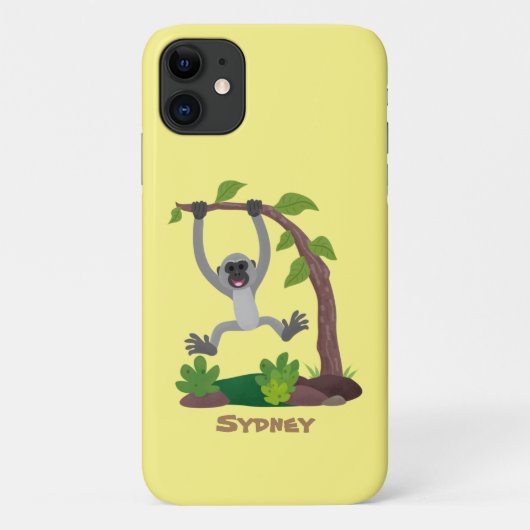 Toevallige afbeelding van de gibbon-cartoon Case-Mate iPhone case (Achterkant)