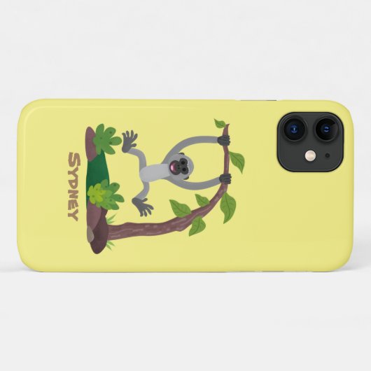 Toevallige afbeelding van de gibbon-cartoon Case-Mate iPhone case (Achterkant (horizontaal))