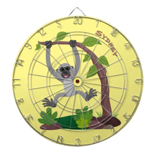 Toevallige afbeelding van de gibbon-cartoon dartbord (Voorkant)