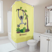 Toevallige afbeelding van de gibbon-cartoon douchegordijn (In situ)